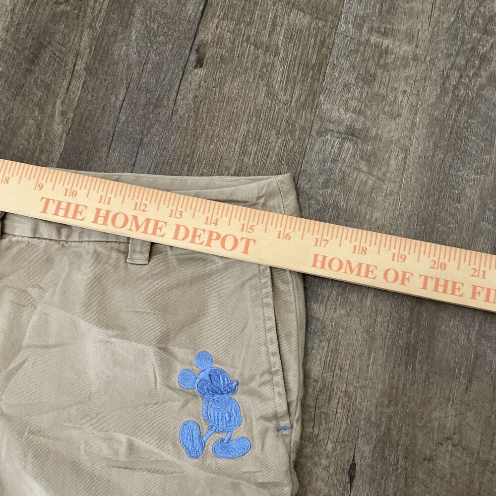 Disney Parks Embroidered Mickey Mouse Khaki Capri Pants Size 8 - Picture 7 of 10